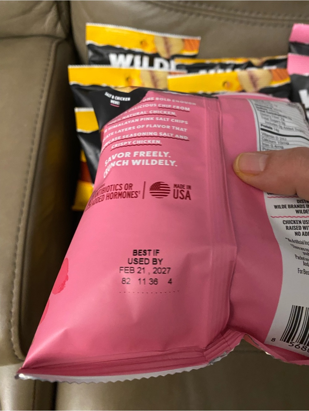 WILDE Protein Chips 9 Chicken&Waffles and Himalayan Pink Salt 1.34 oz Exp 2/27 - Picture 5 of 5